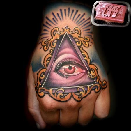 Illuminati Eye Tattoo On Hand