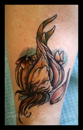 Latest Garlic Tattoo Design For Arm