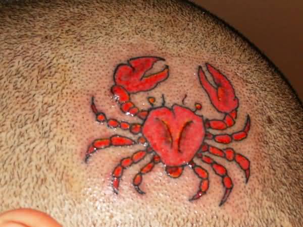 Man Head Crab Tattoo For Men