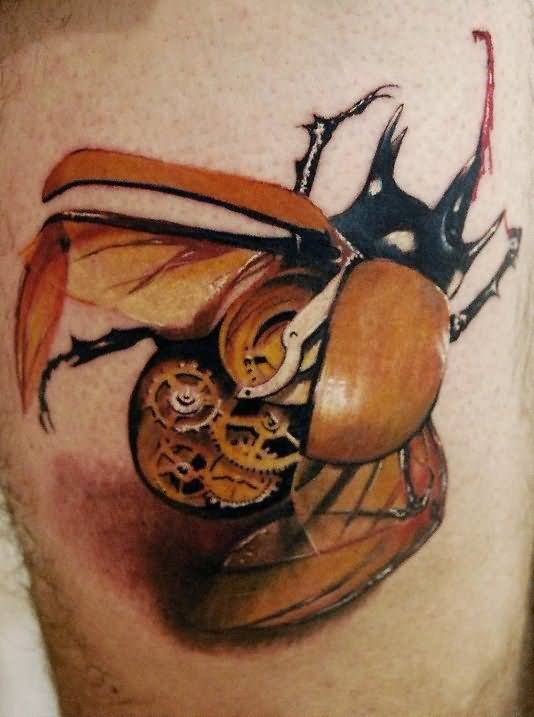 Mechanical Crab Insect Tattoo