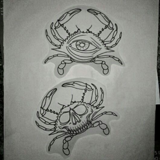 Outline Crab Tattoo Designs