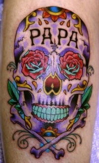 Papa - Dia De Los Muertos Danger Skull Tattoo Design