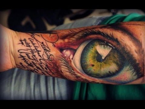 Realistic 3D Eye Tattoo On Forearm