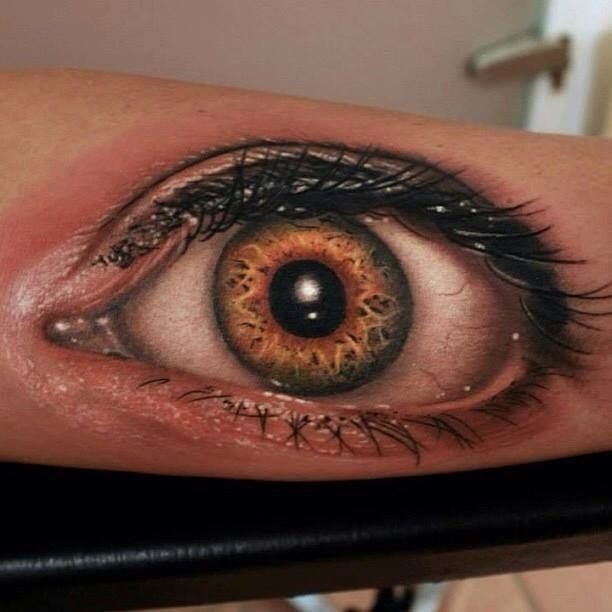 Realistic Eye Tattoo Design For Forearm