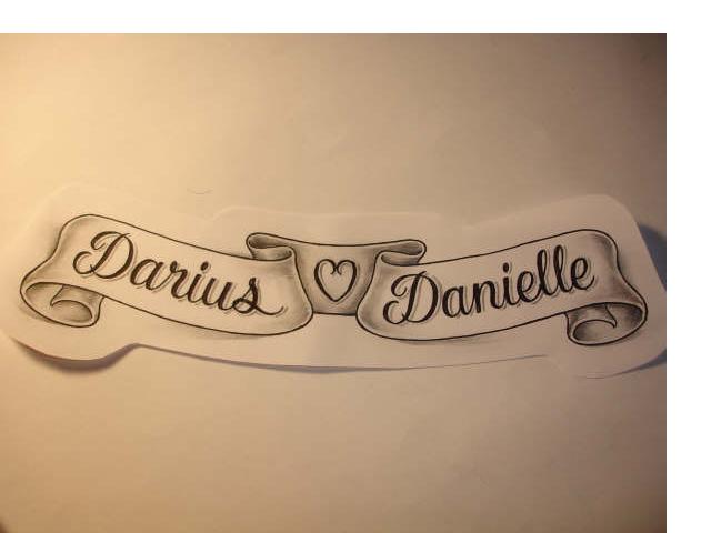 Ribbon With Words Tattoo Design By David