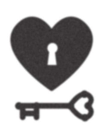 Simple Black Heart Lock And Key Tattoo Stencil