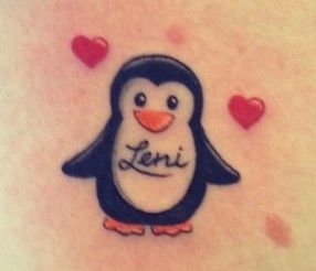 Simple Cute Penguin Tattoo Images