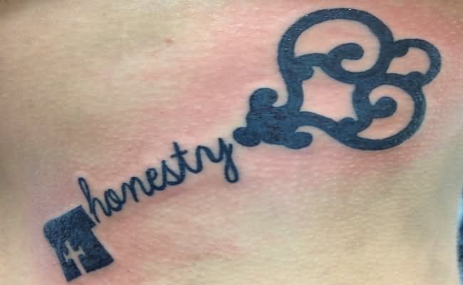 Simple Honesty Key Tattoo Design