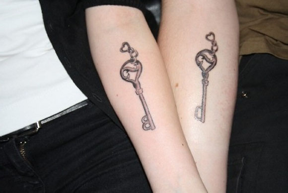 Simple Key Tattoo Design For Forearm