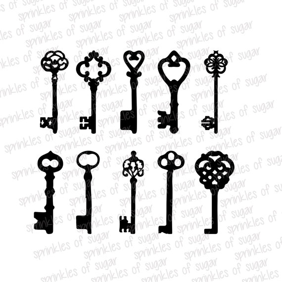 Simple Ten Keys Tattoo Design