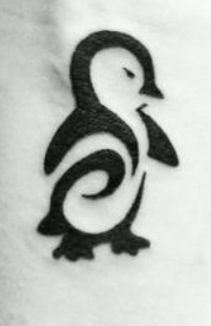 Simple Tribal Penguin Tattoo Design