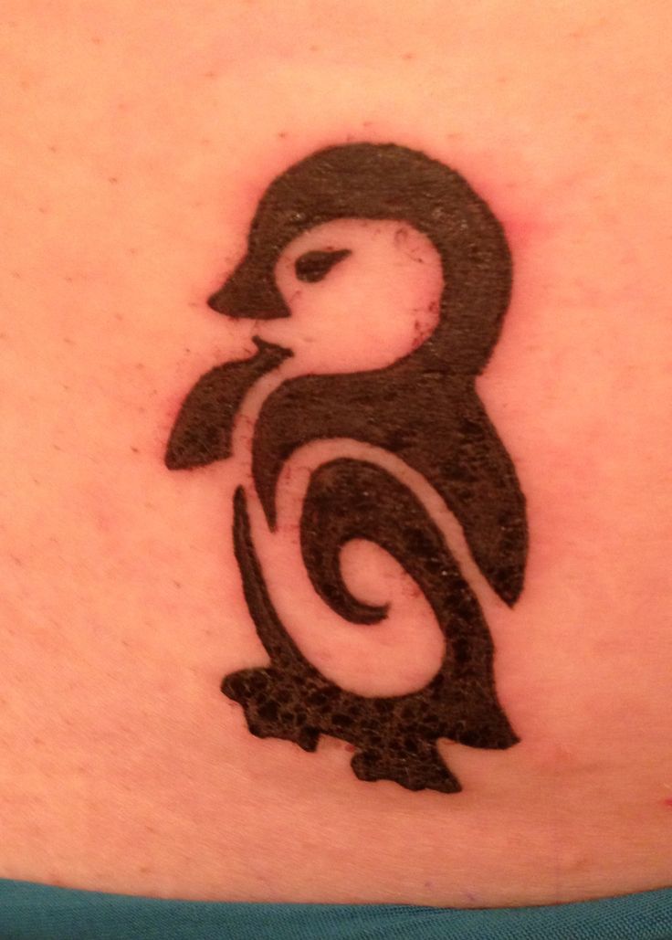 Simple Tribal Penguin Tattoo Image