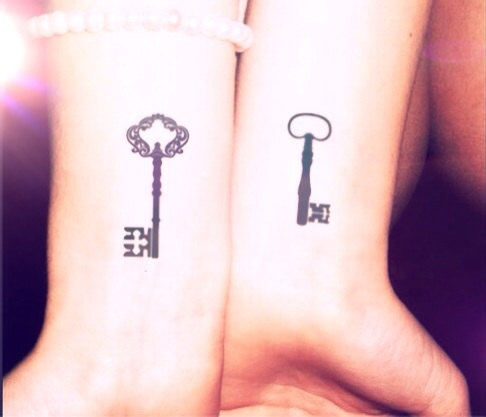Simple Two Keys Tattoo On Both Wrist