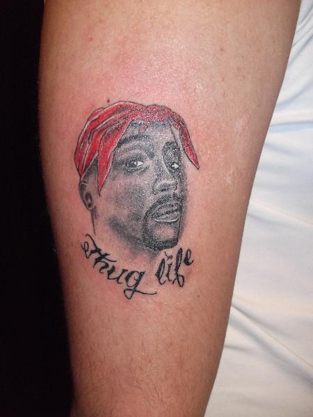 Thug Life - Man Face Tattoo Design For Forearm