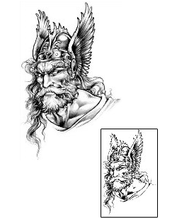Viking Warrior Head Tattoo Design