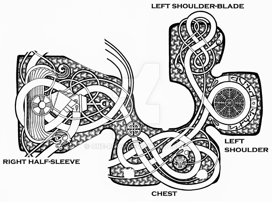 Viking eft Shoulder Blade Tattoo Design Idea