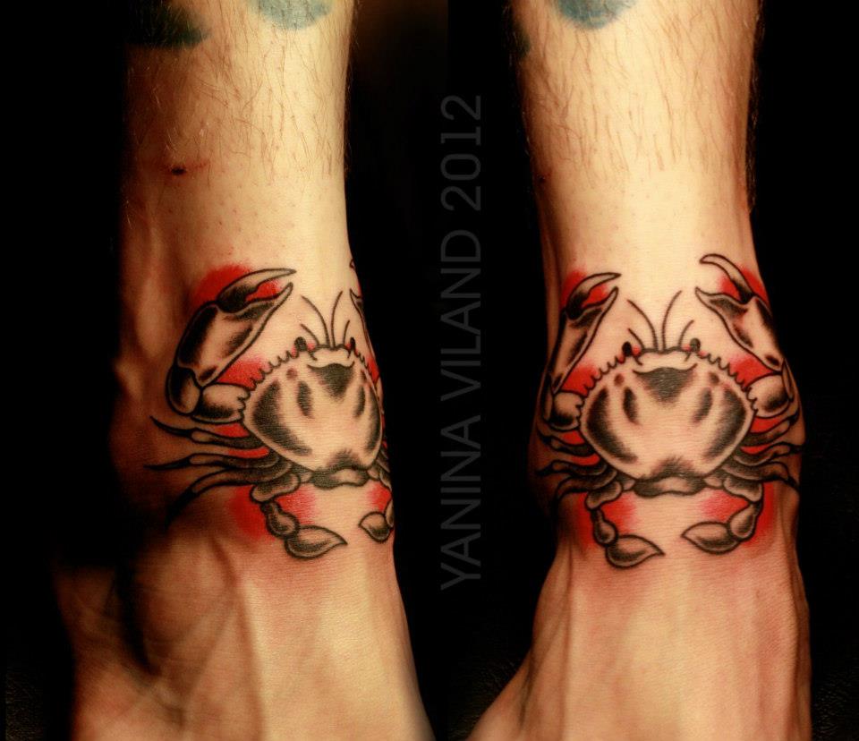 Yanina Viland Crab Wrist Tattoo