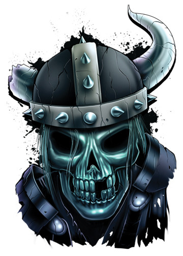 3D Viking Skull Tattoo Design Idea