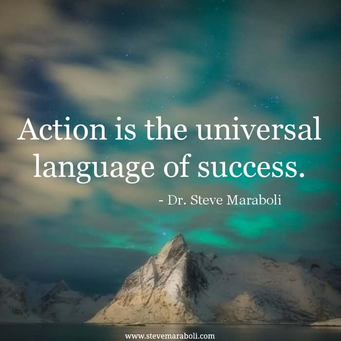 Action is the universal language of success.  -  Dr. Steve Maraboli