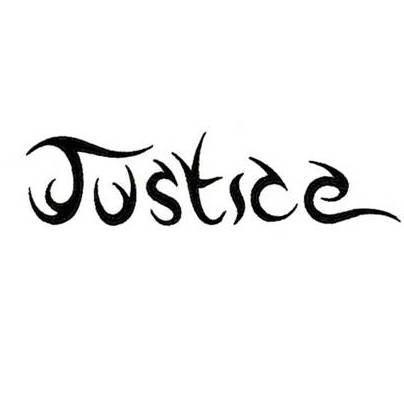Amazing Justice Word Tattoo Stencil