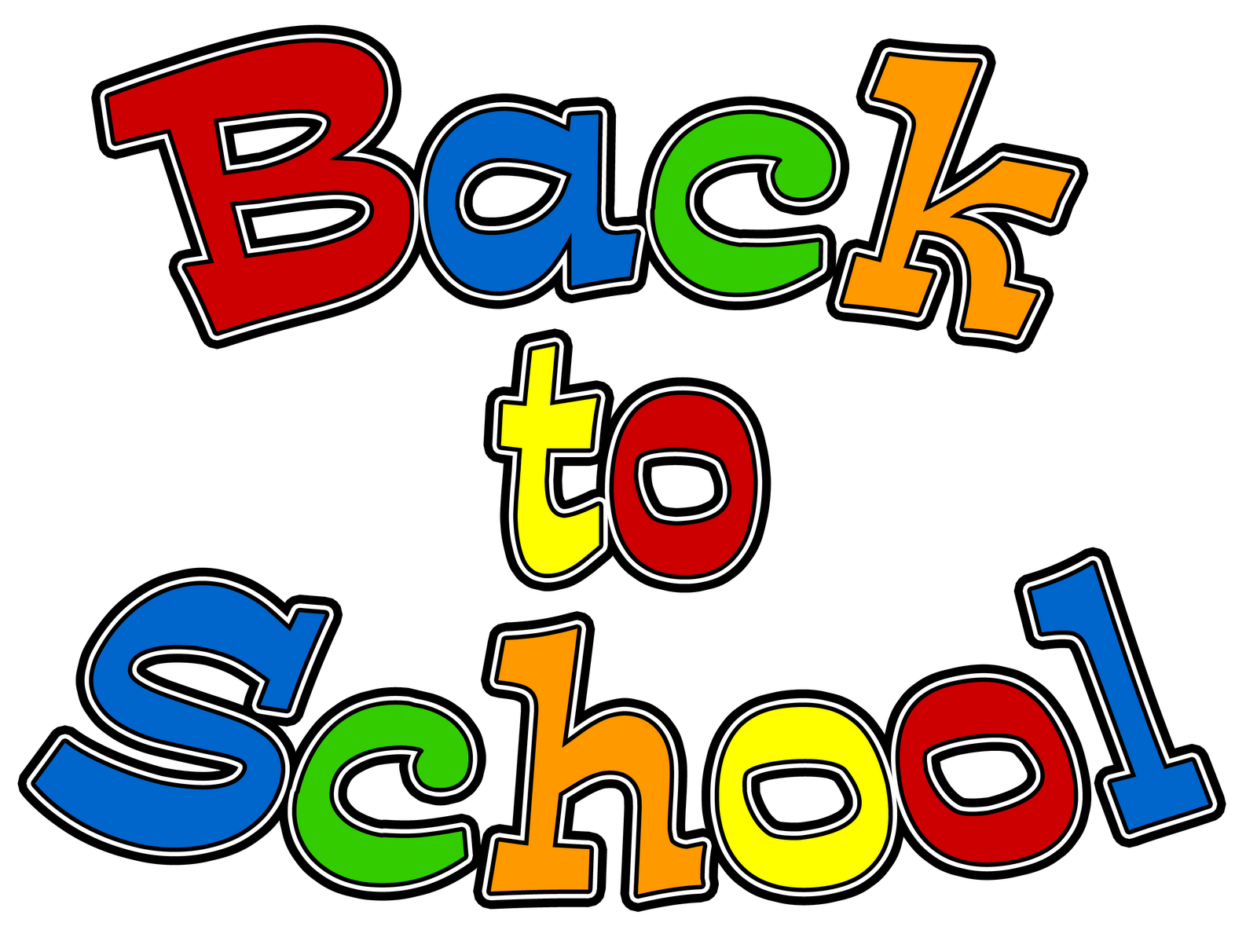 Back To School Colorful Text Clipart Picture