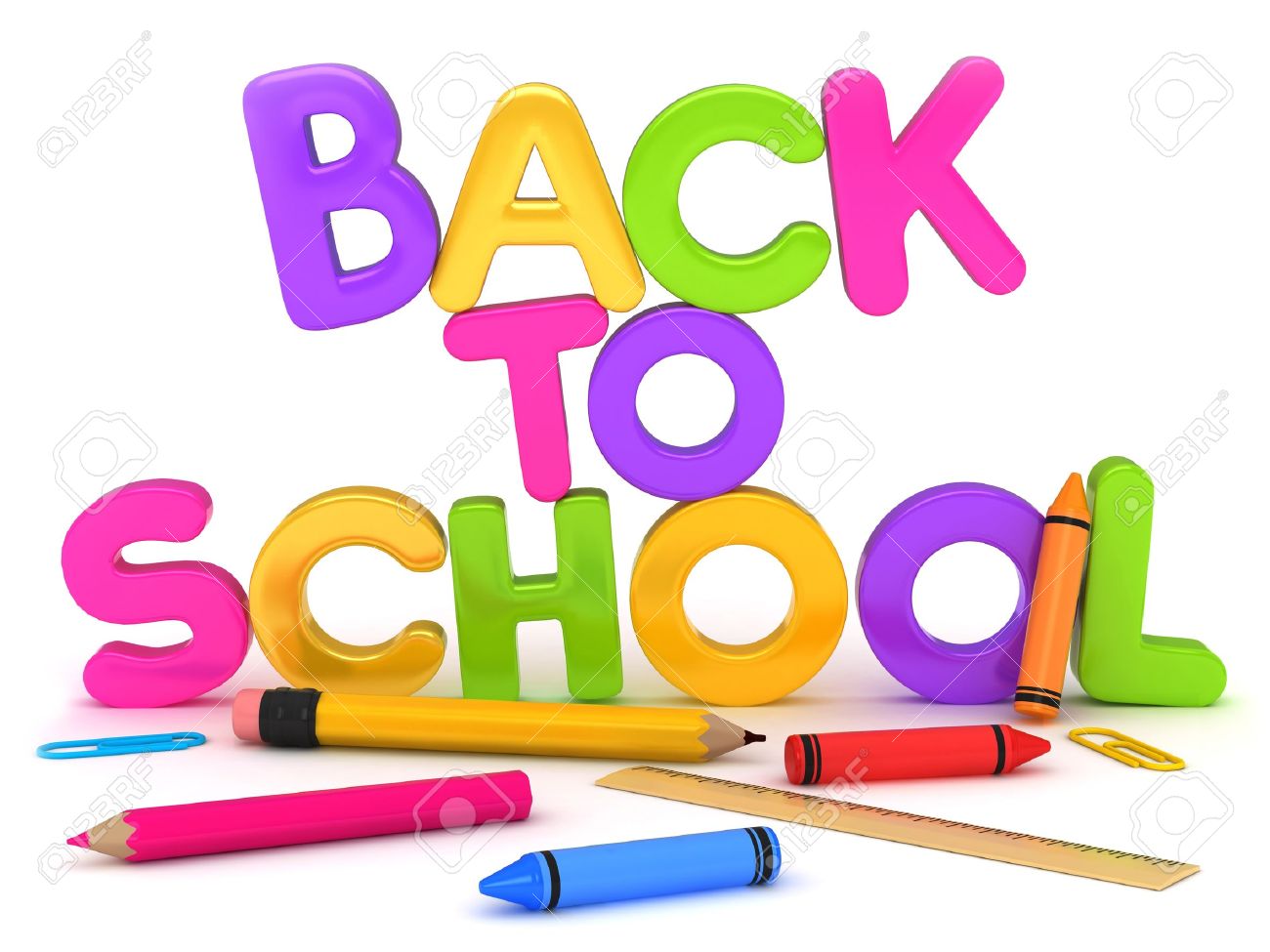 Back To School Colorful Text