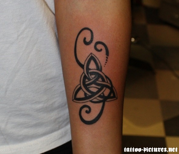 Black Celtic Knot Tattoo Design For Forearm