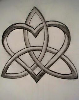 Black Ink Celtic Heart Knot Tattoo Design