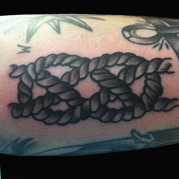 Black Ink Sailor Knot Tattoo Design