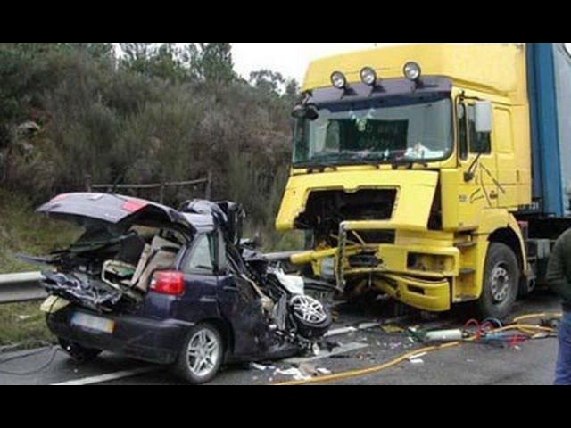Car Crash With Truck Funny Picture
