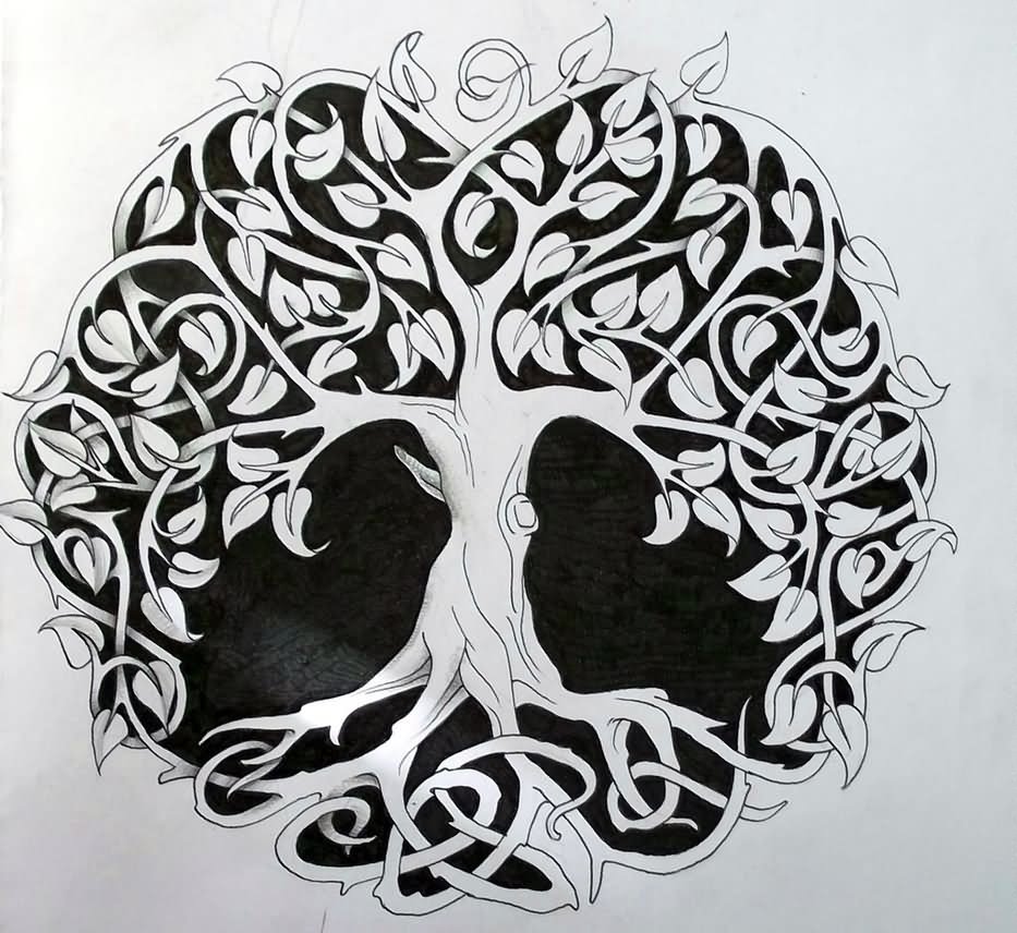 Classic Celtic Tree Knot Tattoo Design