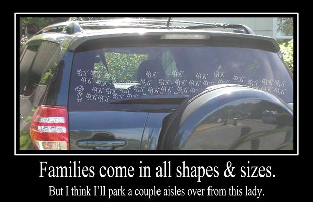 Families Come In All Shapes & Size Funny Car Meme Image