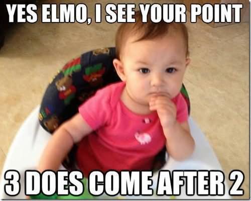 Funny Baby Meme Yes Elmo I See Your Point Image