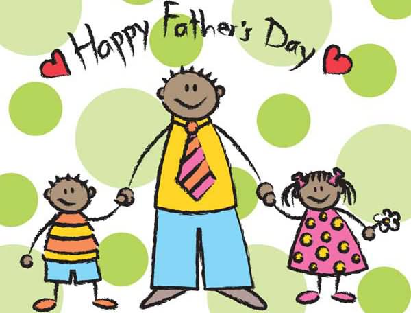 Happy Father's Day Children With Father Clipart