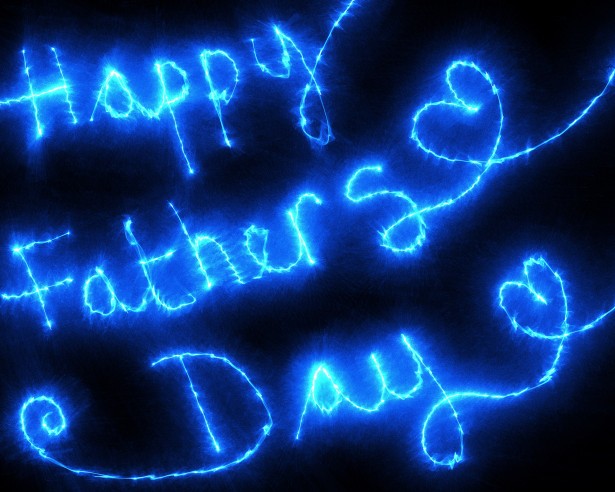 Happy Father's Day Lighting Text Picture