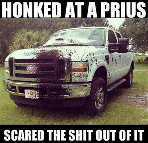 Honked At A Prius Scared The shit Out Of It Funny Car Meme Image