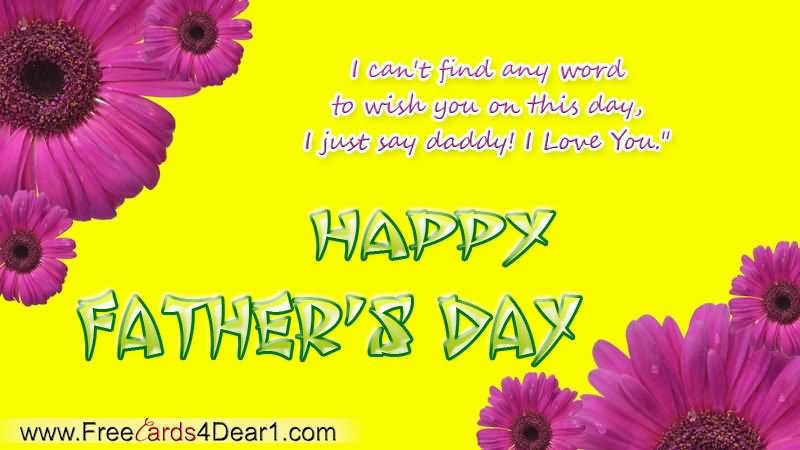 I Can't Find Any Word To Wish You On This Day, I Just Say Daddy I Love You Happy Father's Day