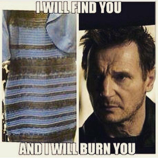I Will Find You And I Will Burn You Funny Dress Meme Image