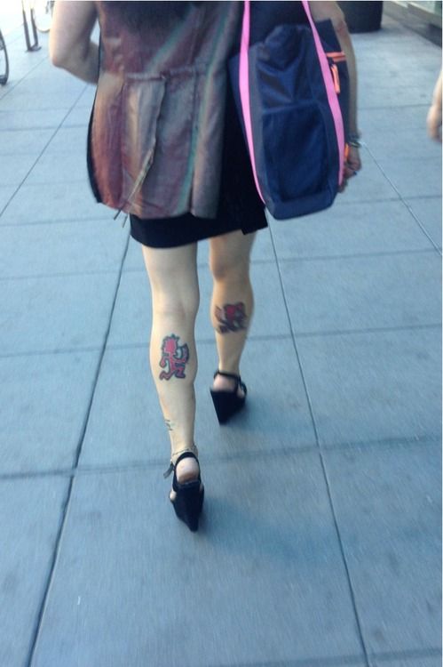 ICP Logo Tattoo On Girl Both Leg Calf