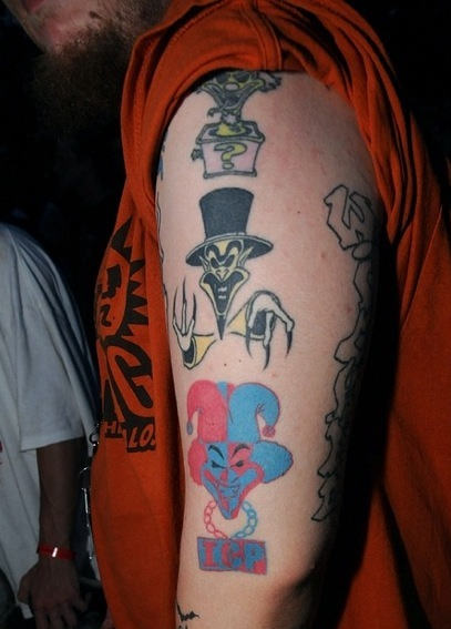 ICP Tattoo On Man Left Half Sleeve.