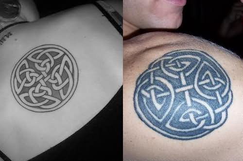 Impressive Celtic Knot Tattoo Design For Shoulder