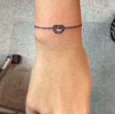 Little Rope Knot Tattoo On Wrist