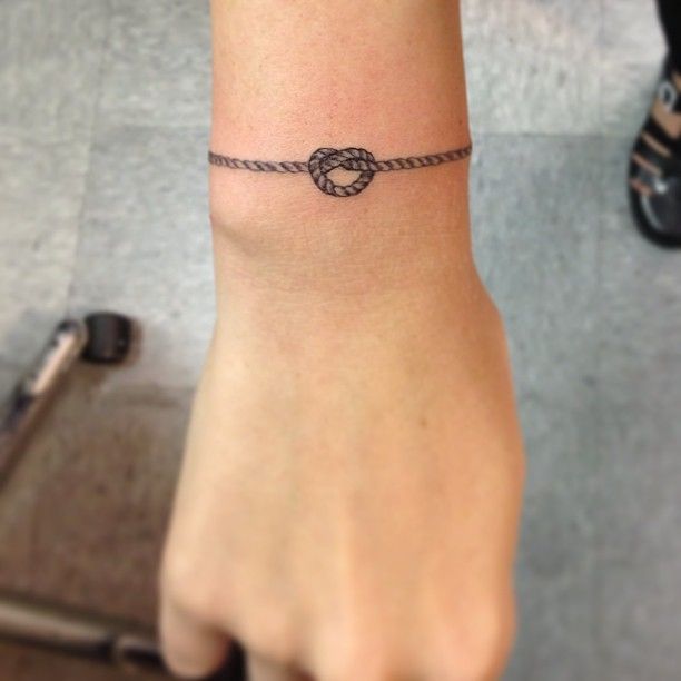 Little Sailor Knot Tattoo On Wrist