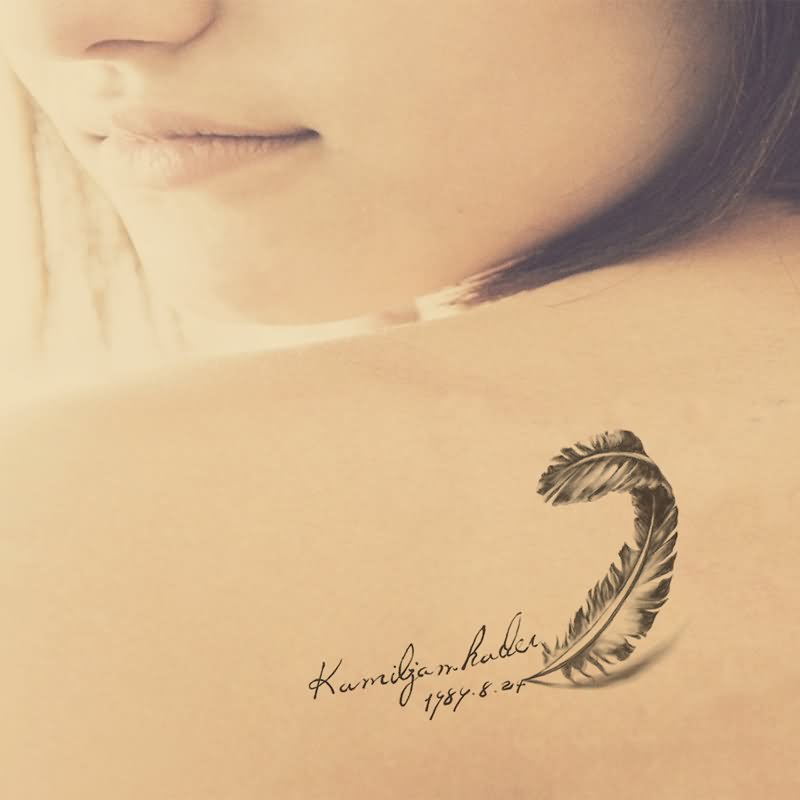 feather tattoo for girl