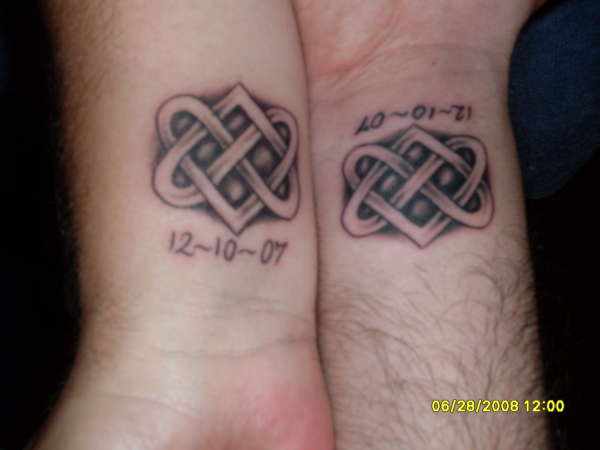Memorial Celtic Knot Tattoo Design For Wrist