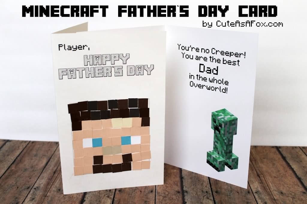 Minecraft Father's Day Card