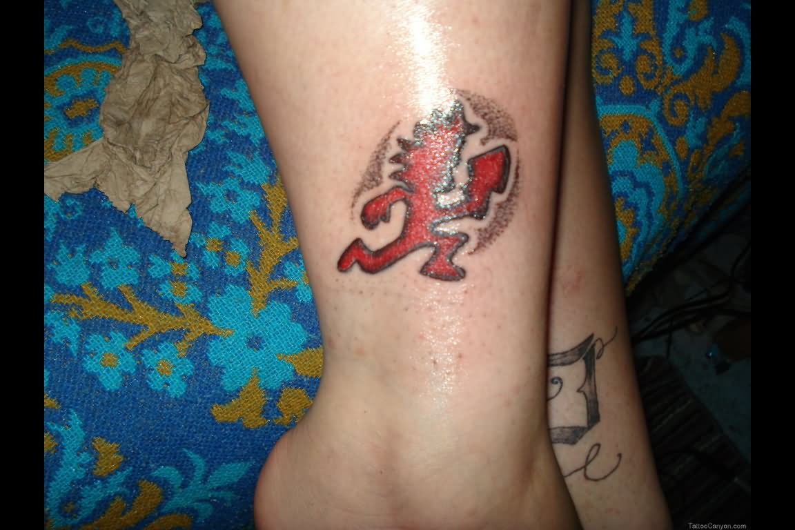 Red ICP Logo Tattoo Design For Leg