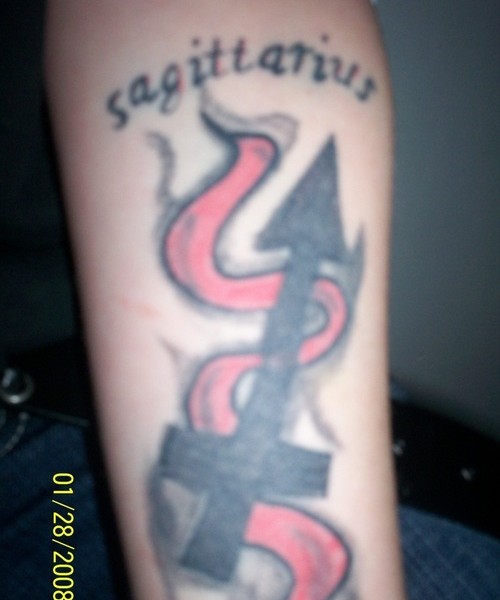 Sagittarius Tattoo On Man Left Forearm