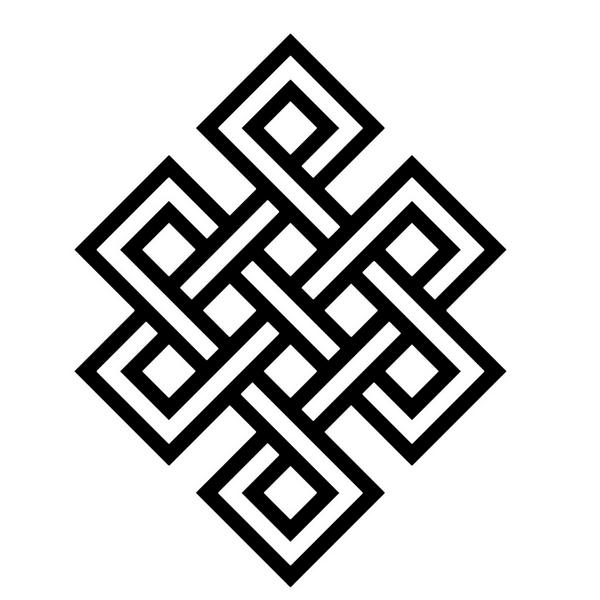 Simple Black Outline Endless Knot Tattoo Stencil