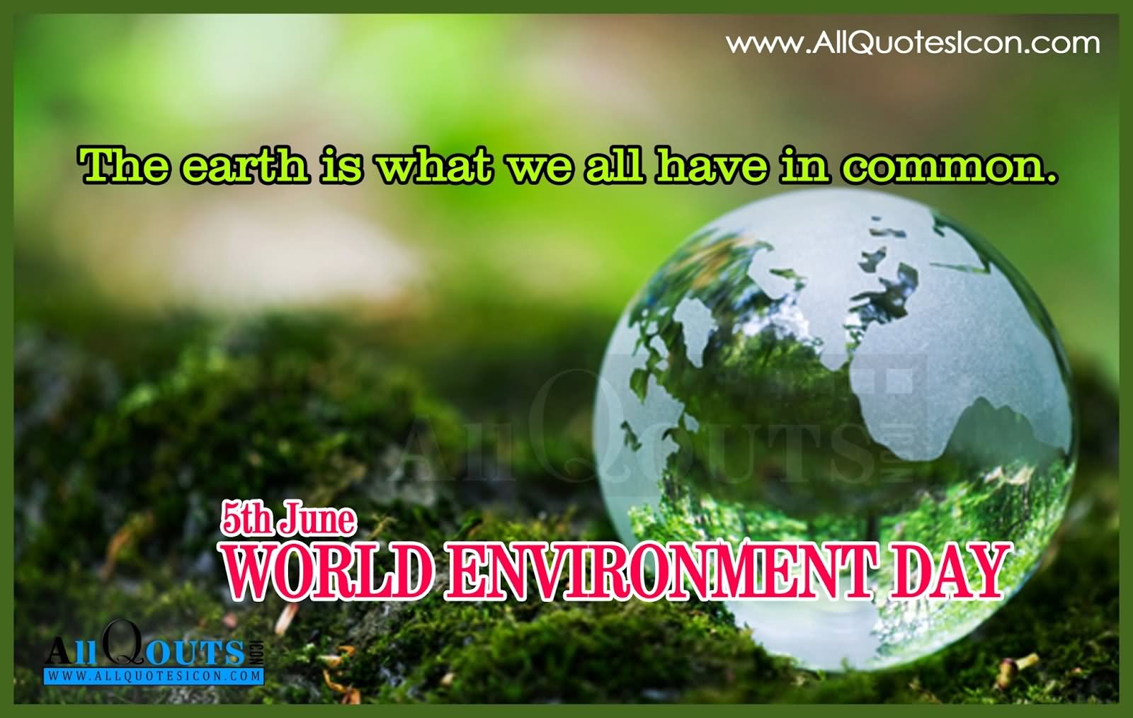 The Earth Is What We All Have In Common 5th June World Environment Day